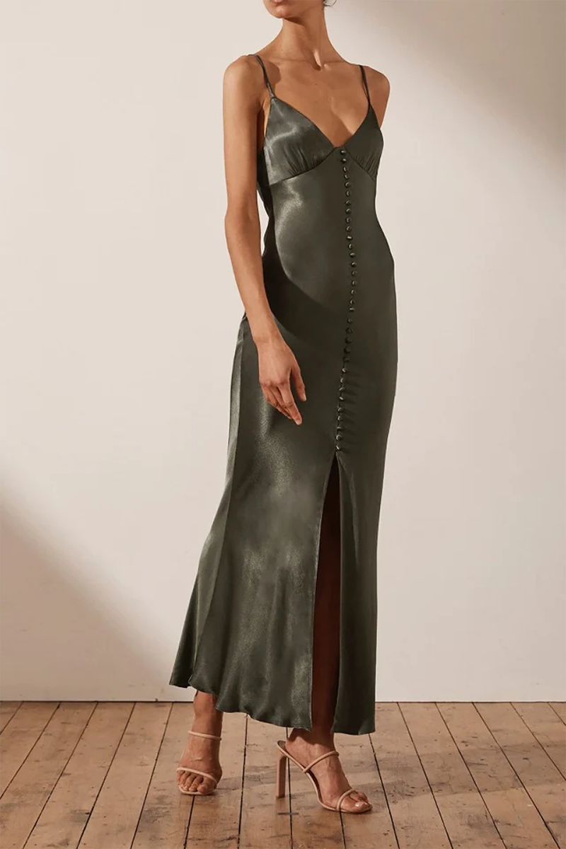 La Lune Bias Slip Dress in Olive – Rabbit Borrows