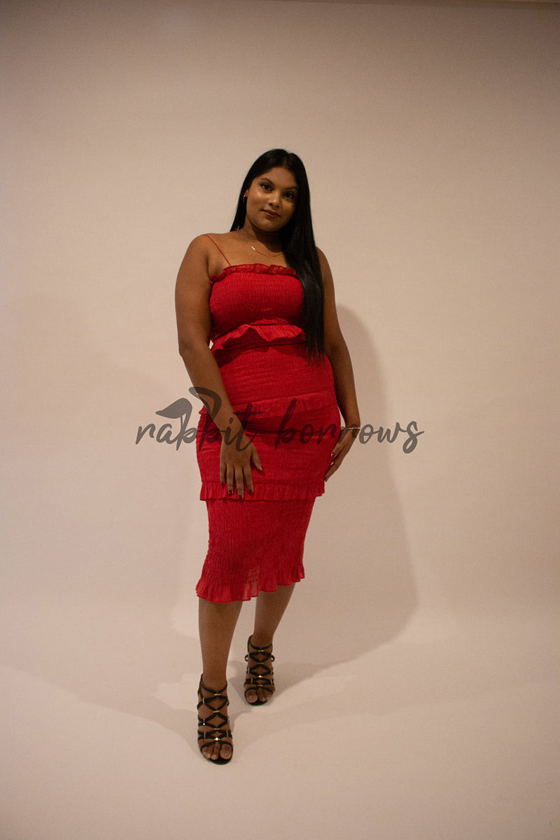 winona xia dress red Xia 3/4 Dress Red