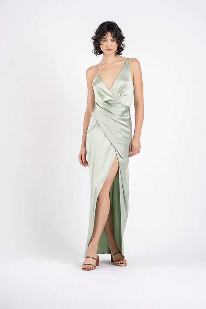 green emerald velvet dress One Fell Swoop Muse Dress, Serpent main image 0