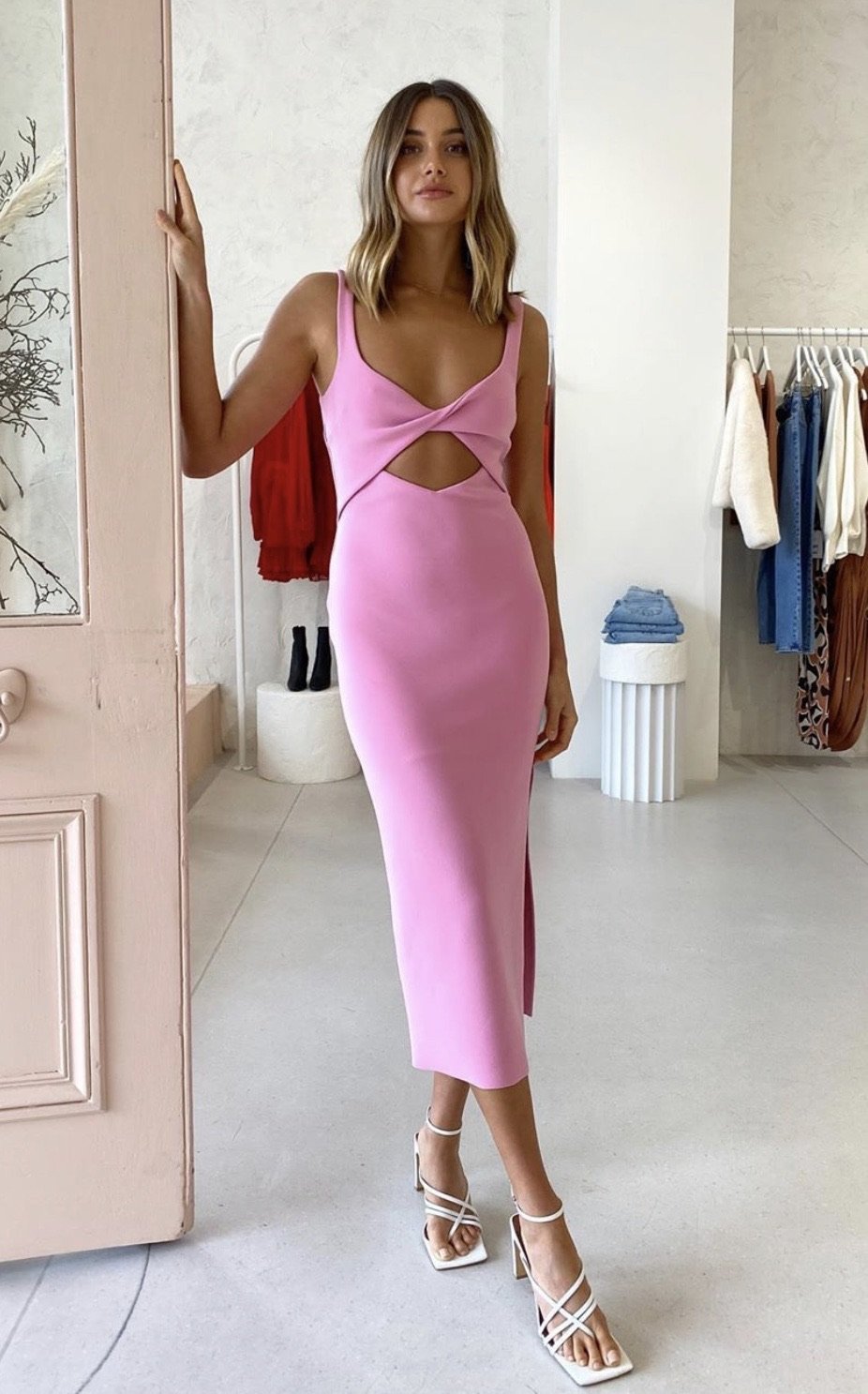 Joelle Midi Dress - Bubblegum Pink Joelle Midi Dress - Bubblegum Pink